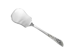 Серебряная лопатка для торта  с цветочным узором и орнаментом на ручке «Подснежник»
